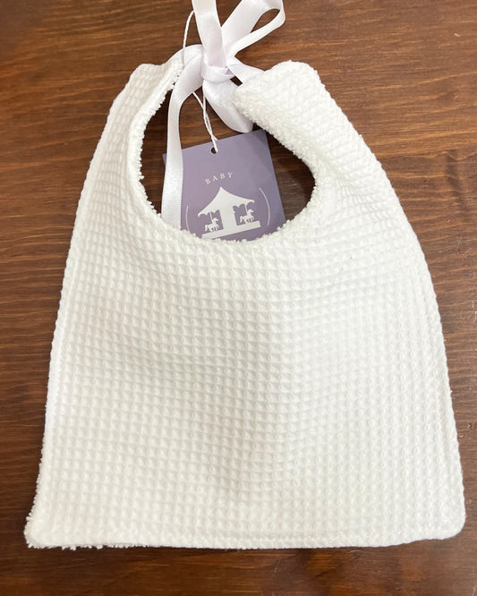 Babero Cuadrado Pique Blanco