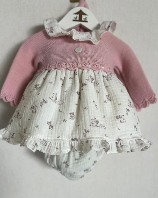 Vestido Rosa Conejos