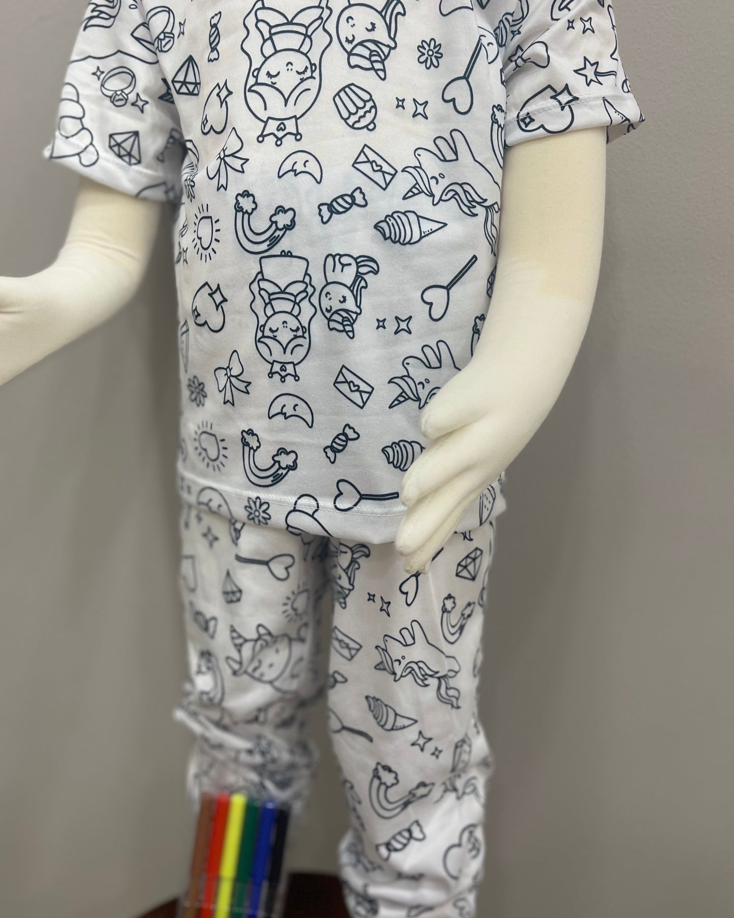 Pijama Para Colorear Niña