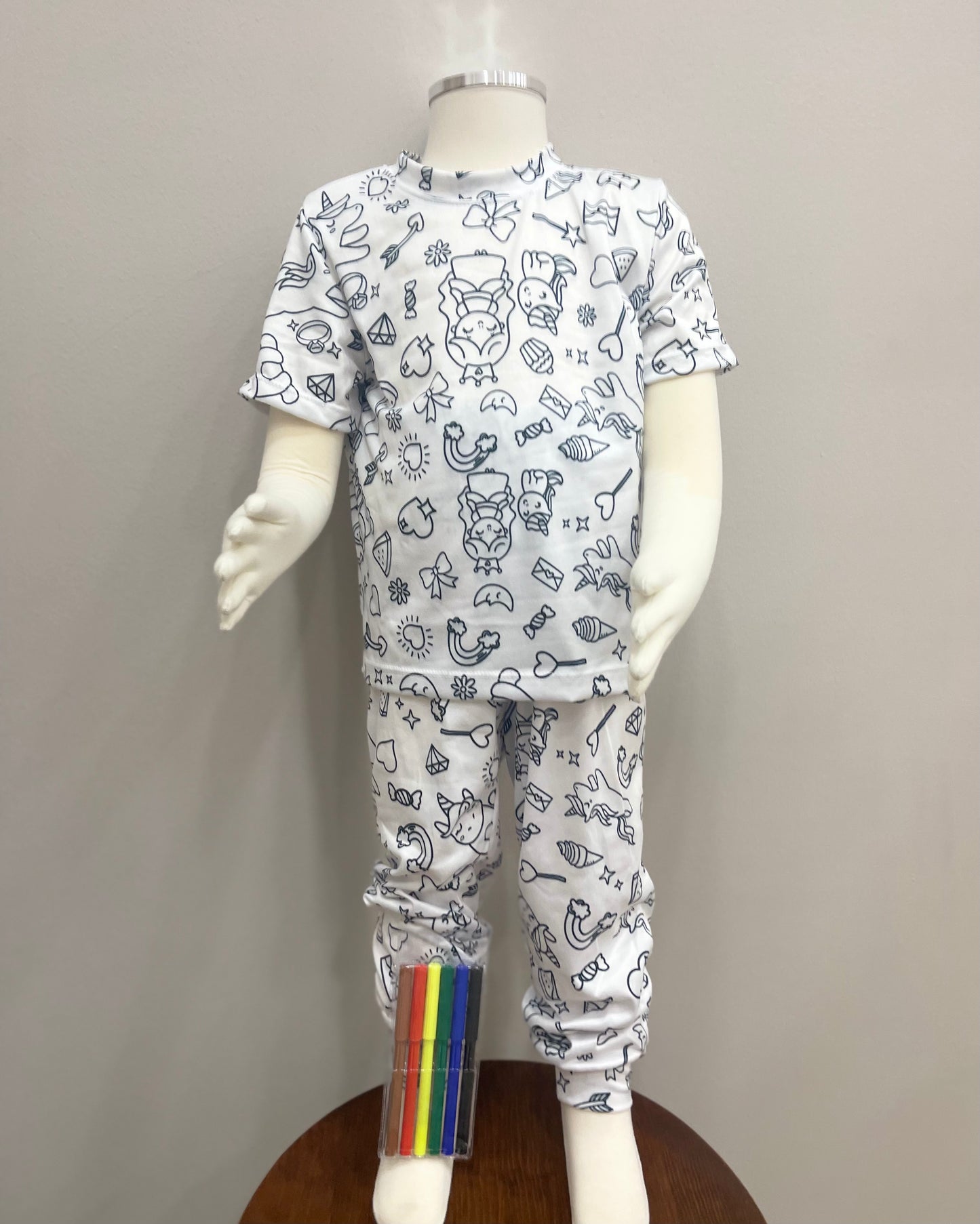 Pijama Para Colorear Niña