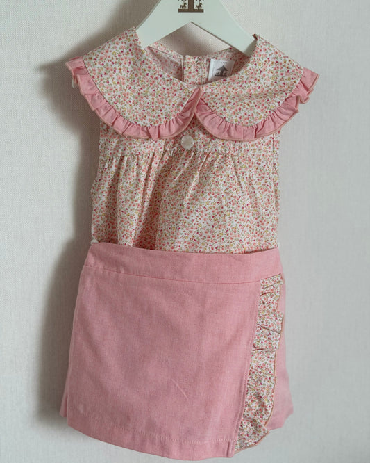 Conjunto Falda Short Rosa