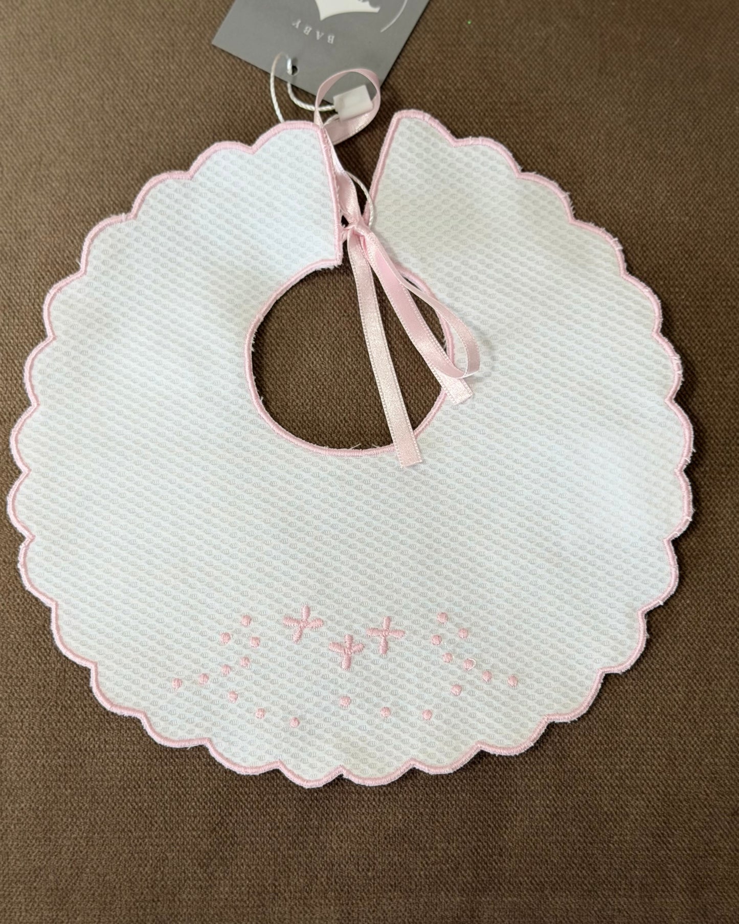 Babero Blanco con Rosa