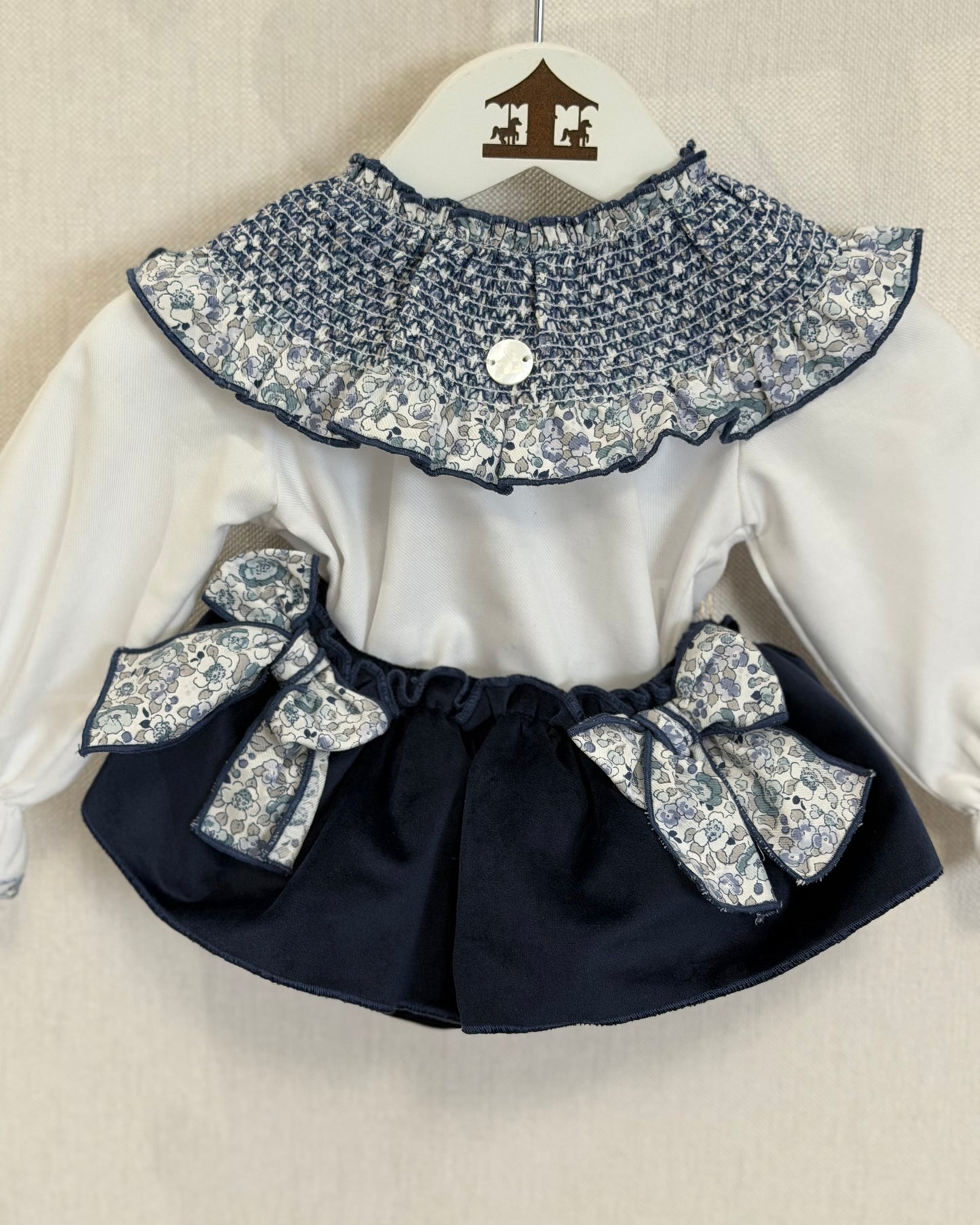 Conjunto-Ranita Velvet Azul Niña