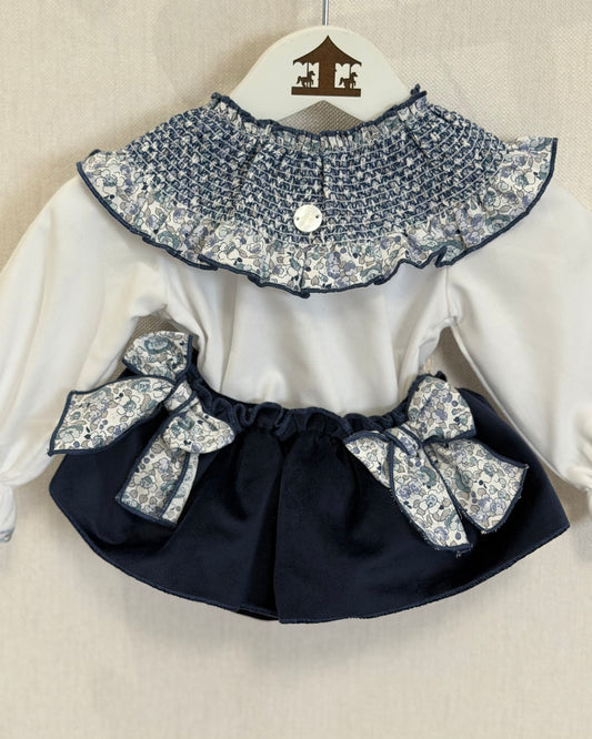 Conjunto-Ranita Velvet Azul Niña