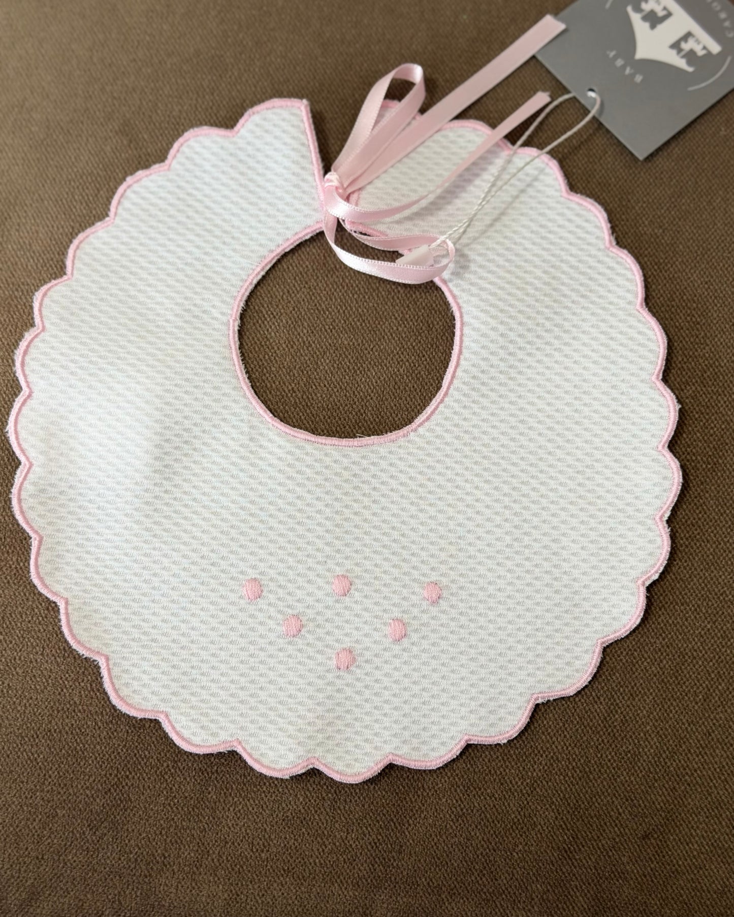 Babero Blanco con Rosa